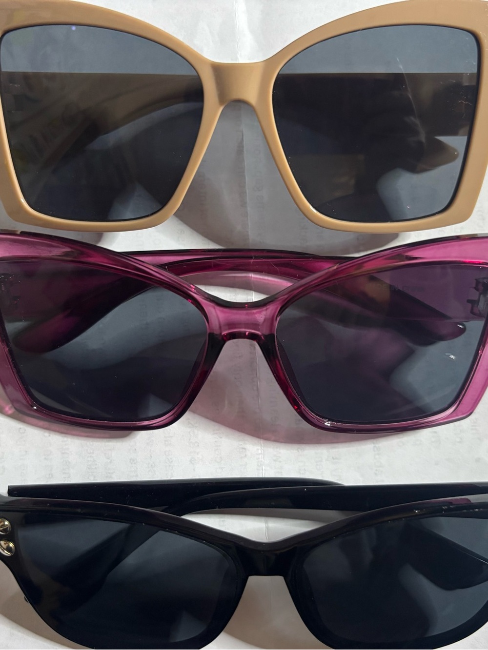 Stylish Women's Sunglasses - Black, Pink, Tan Frames